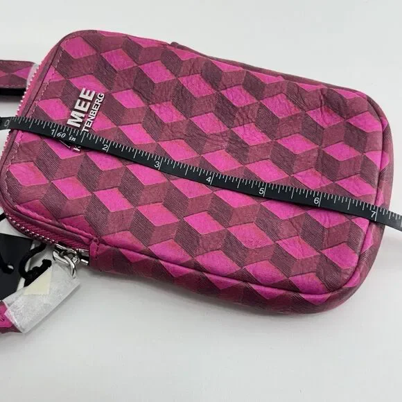 Aimee Kestenberg Leather Phone Crossbody Bag  Soft Capri Magenta Diamond Tassel - Picture 8 of 10